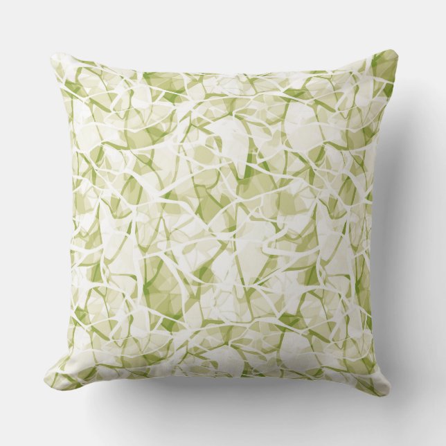 olive-white abstract fashionable modern pattern    throw pillow (Front)