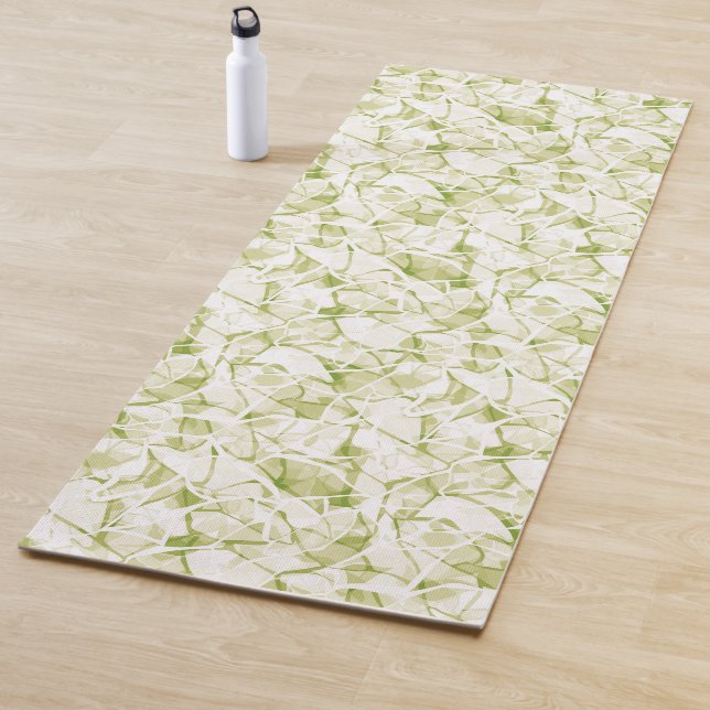 olive-white abstract fashionable modern pattern    yoga mat (In Situ)