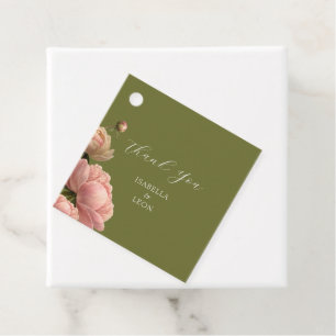 Olive & White   Chic Rose Wedding Wedding Favour Tags