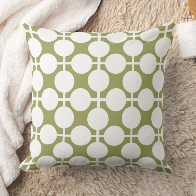 olive white polka dot check pattern fashion throw pillow (Blanket)