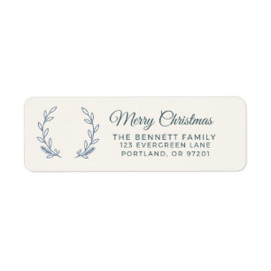 Olive Wreath Christmas Return Address