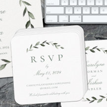Olive Wreath Wedding Online RSVP Enclosure Card 