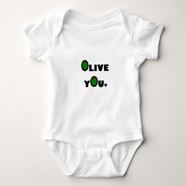 Olive you baby bodysuit (Front)
