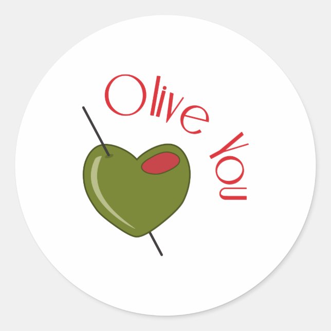 Olive You Classic Round Sticker (Front)
