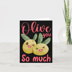 Olive You So Much Funny Food Pun Baby  Card