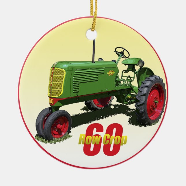 Oliver 60 Row Crop Ceramic Ornament (Front)