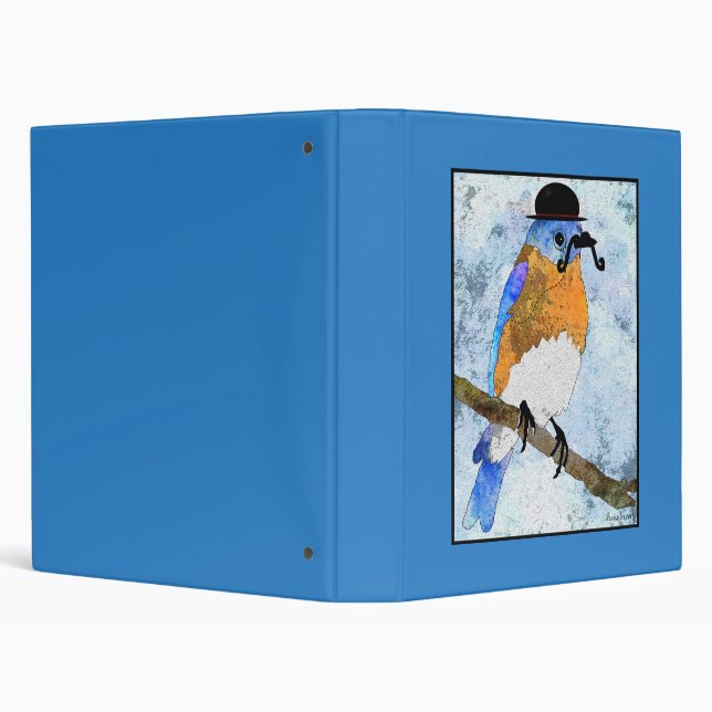Oliver Bluebird with moustache, bowler binder (Background)
