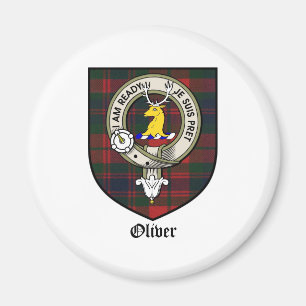 Oliver Clan Crest Badge Tartan Magnet