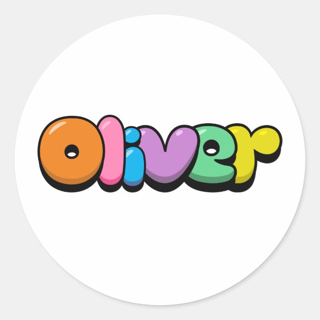 Oliver Classic Round Sticker (Front)