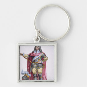 Oliver Cromwell (1599-1658) 1780 (coloured engravi Keychain
