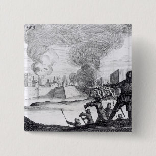 Oliver Cromwell Besieges the Drogheda in 1649-50 2 Inch Square Button