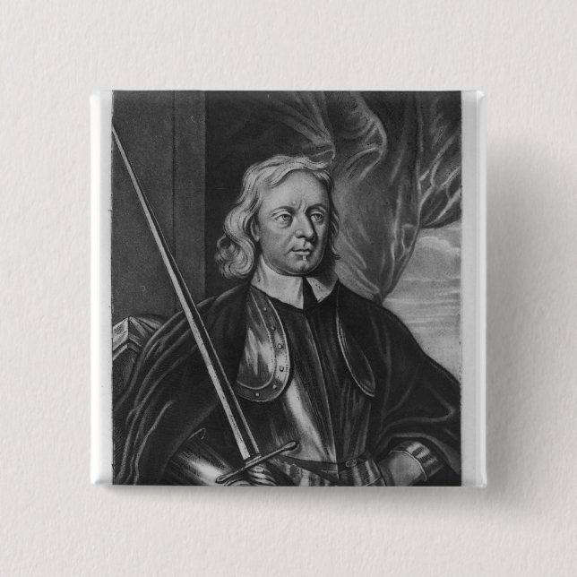 Oliver Cromwell  illustration 2 Inch Square Button (Front)