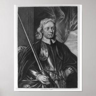 Oliver Cromwell illustration Poster