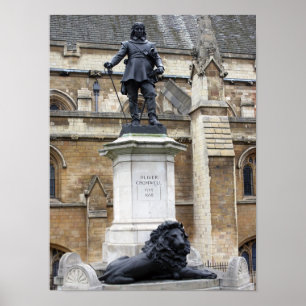 Oliver Cromwell Statue - Parliament - Westminster Poster