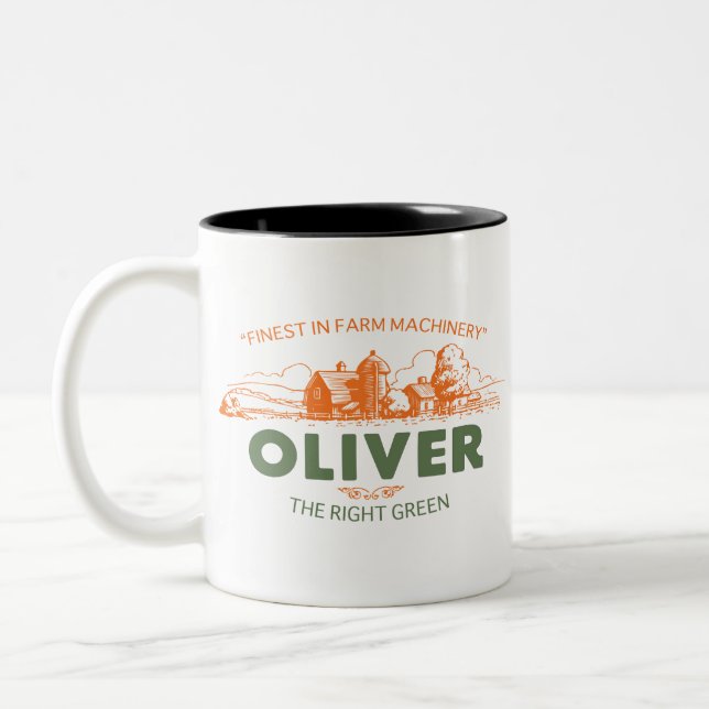 Oliver Farm Tractor Two-Tone Coffee Mug (Left)