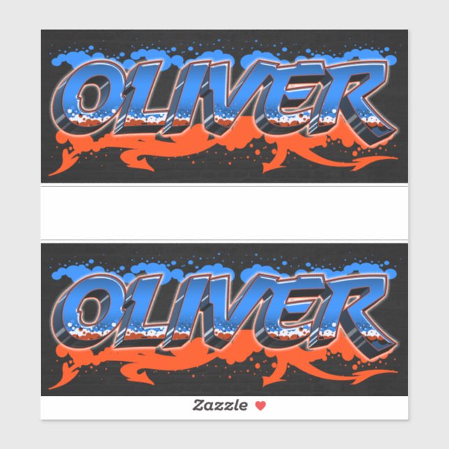 Oliver First Name Graffiti Sticker (Sheet)