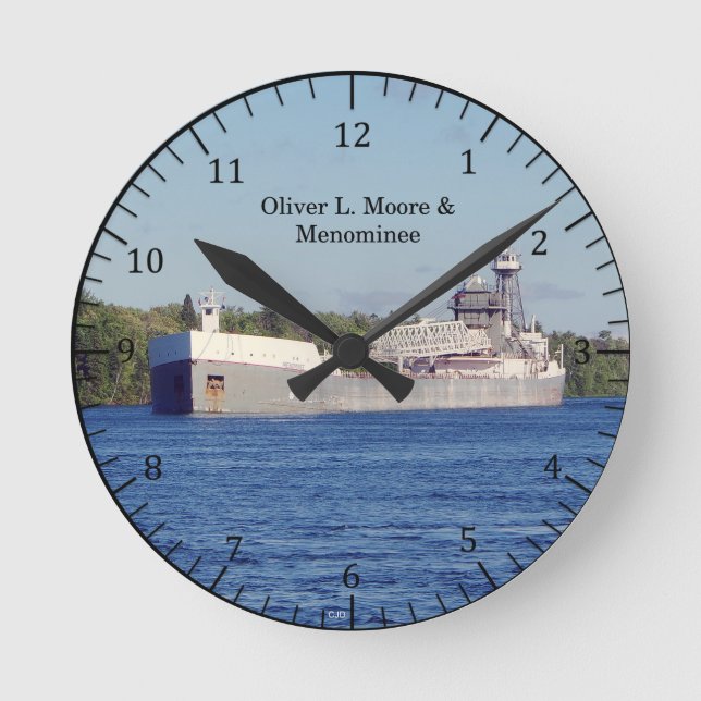 Oliver L. Moore & Menominee clock (Front)