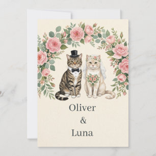 Oliver & Luna Wedding– Cat Couple Invitation