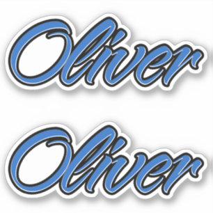 Oliver Name Blue Autocollant Sticker Stickerset