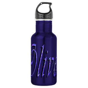 Oliver, Name, Logo, Boy Blue Reusable Water Bottle