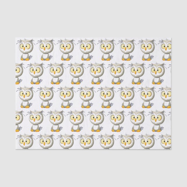 Oliver Owl Baby Shower Tissue Gift Wrap Tissue Paper (Front)