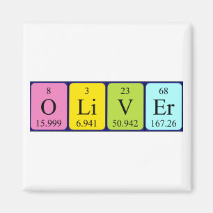 Oliver periodic table name magnet