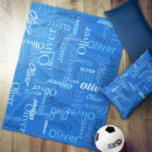 Oliver personalized name shades of blue