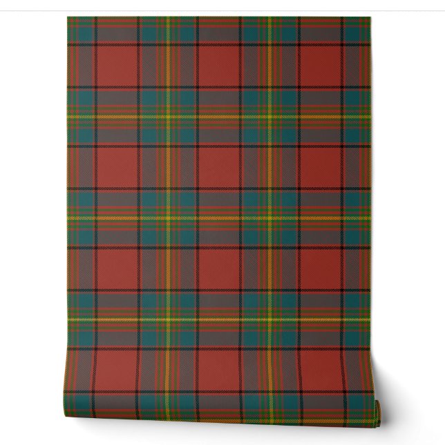 Oliver Red Tartan Plaid Scottish Clan Wallpaper (Unrolling)