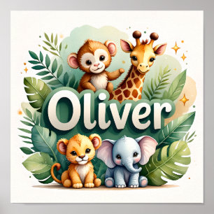 Oliver Safari Nursery Wall Art