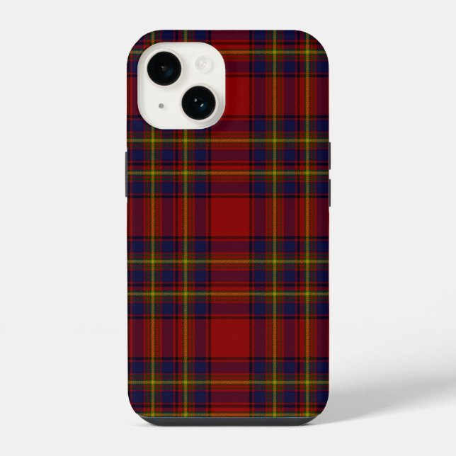 Oliver tartan red yellow blue plaid iPhone case (Back)