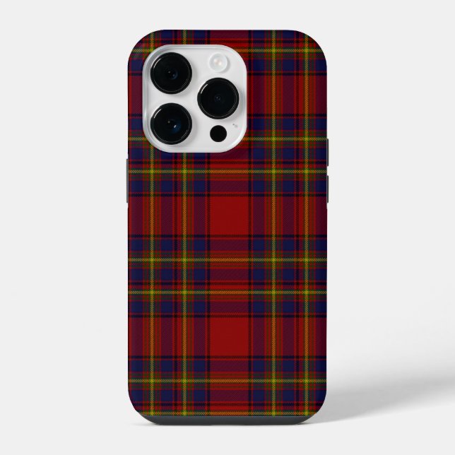 Oliver tartan red yellow blue plaid iPhone case (Back)