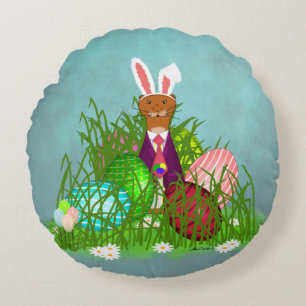 Oliver The Otter and the Great Easter Egg Hunt Round Pillow