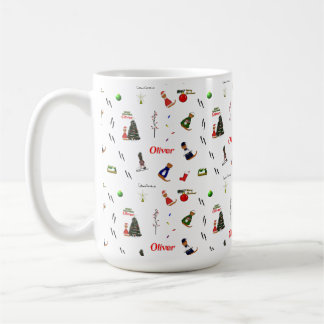 Oliver The Otter Christmas Random Pattern Coffee Mug