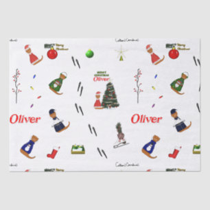 Oliver The Otter Christmas Random Pattern Tissue Paper