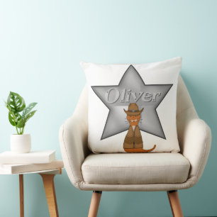 “ Oliver The Otter Cowboy of the Wild West” Throw Pillow