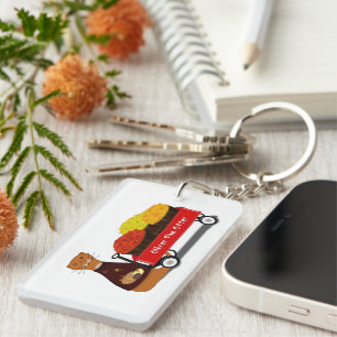 Oliver The Otter Gets Ready For Autumn Keychain