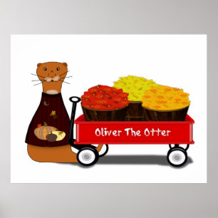 Oliver The Otter Gets Ready For Autumn  Poster