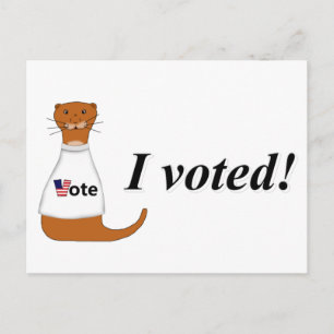 Oliver The Otter I Voted Sticker Postcard
