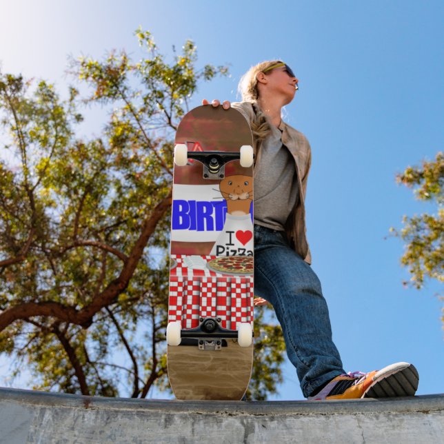 Oliver The Otter is 6 Years Old! Happy Birthday Skateboard (Outdoor 1)