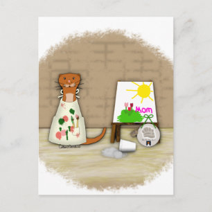 Oliver The Otter Makes Mom a Gift Pillow Postcard