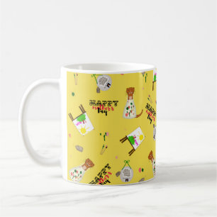 Oliver The Otter Mother's Day Pattern on yellow Coffee Mug