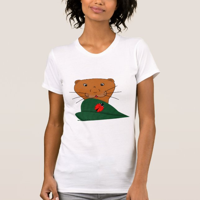 Oliver The Otter Studies a Ladybug  T-Shirt (Front)