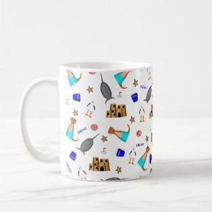 Oliver The Otter Summer Beach Vacation Pattern Coffee Mug