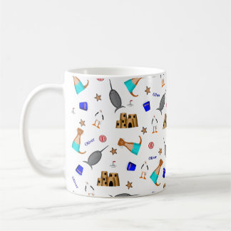 Oliver The Otter Summer Beach Vacation Pattern Coffee Mug
