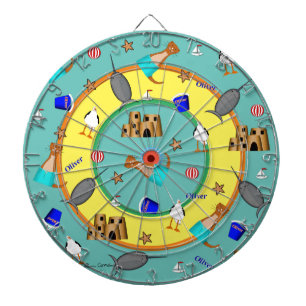 Oliver The Otter Summer Beach Vacation Pattern Dartboard