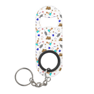 Oliver The Otter Summer Beach Vacation Pattern Keychain Bottle Opener