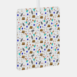 Oliver The Otter Summer Beach Vacation Pattern Metal Ornament