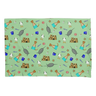 Oliver The Otter Summer Beach Vacation Pattern Pillowcase