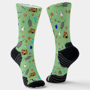 Oliver The Otter Summer Beach Vacation Pattern Socks