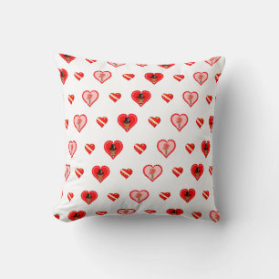 Oliver The Otter Valentine's Day Pattern Throw Pillow